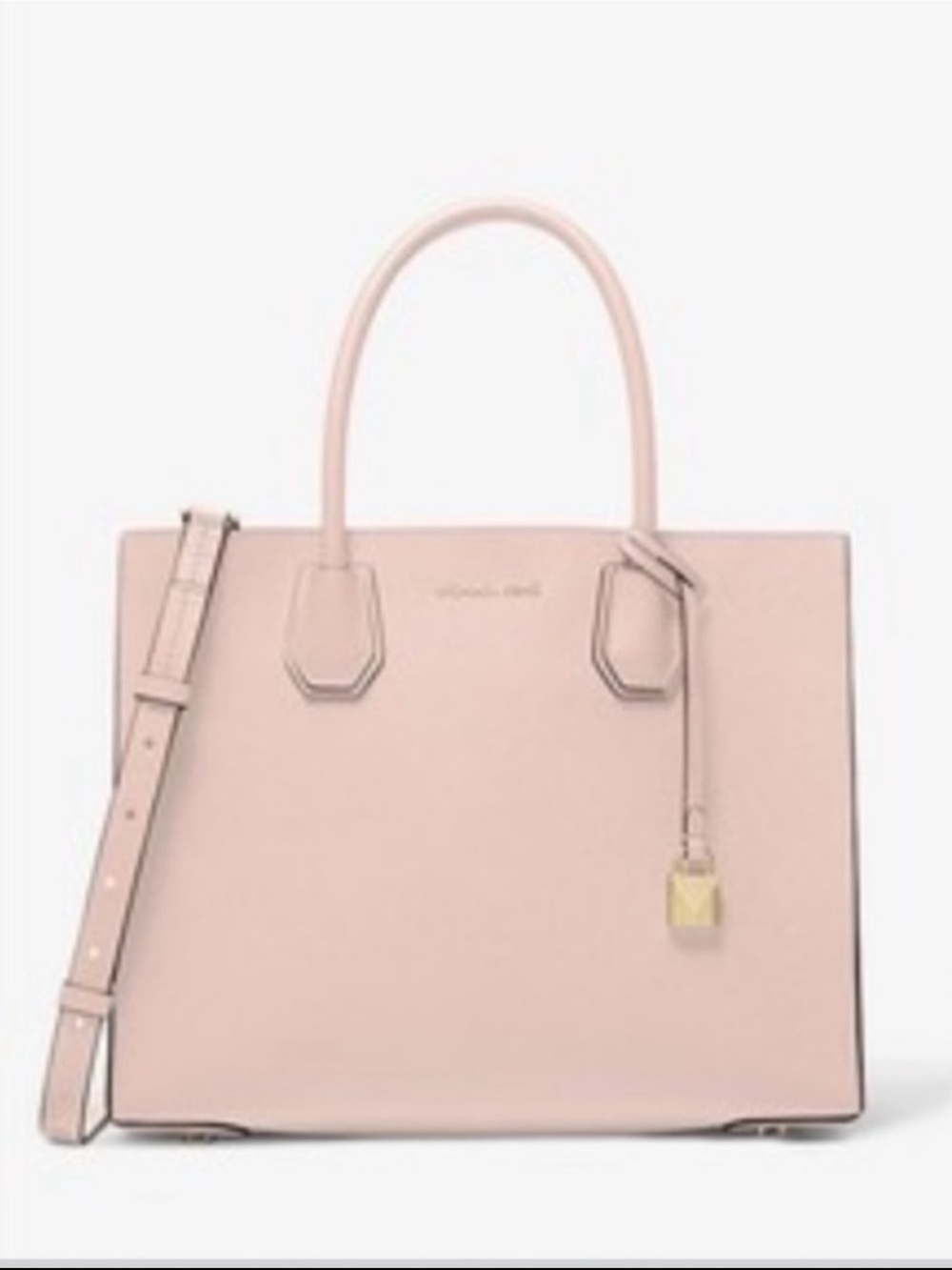 Michael Kors Pale Pink Leather Satchel with Shoulder Strap